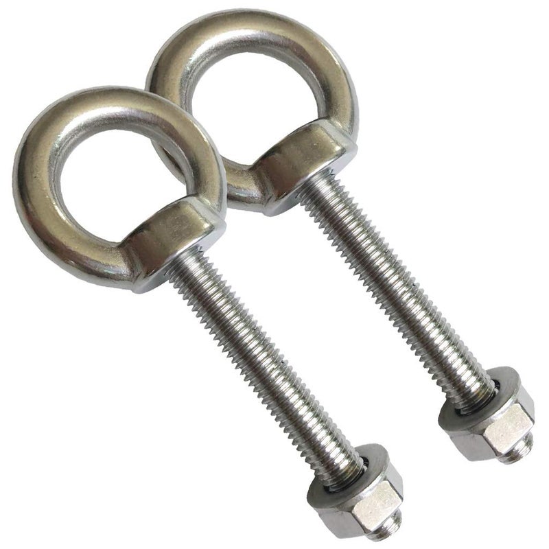 AIVOOF Shoulder Eye Bolt, 4 Pack M10 Stainless Steel Shoulder Eye Bolts 2.75" Eye Bolts Heavy Duty EyeBolts Screws in Eye Hooks with Washer and Nuts Muti-Function for Indoor Outdoor,Thread 70mm - Image 2